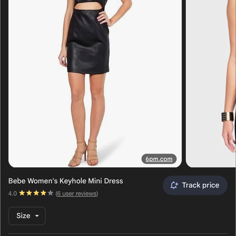 Bebe Black Keyhole Mini Dress